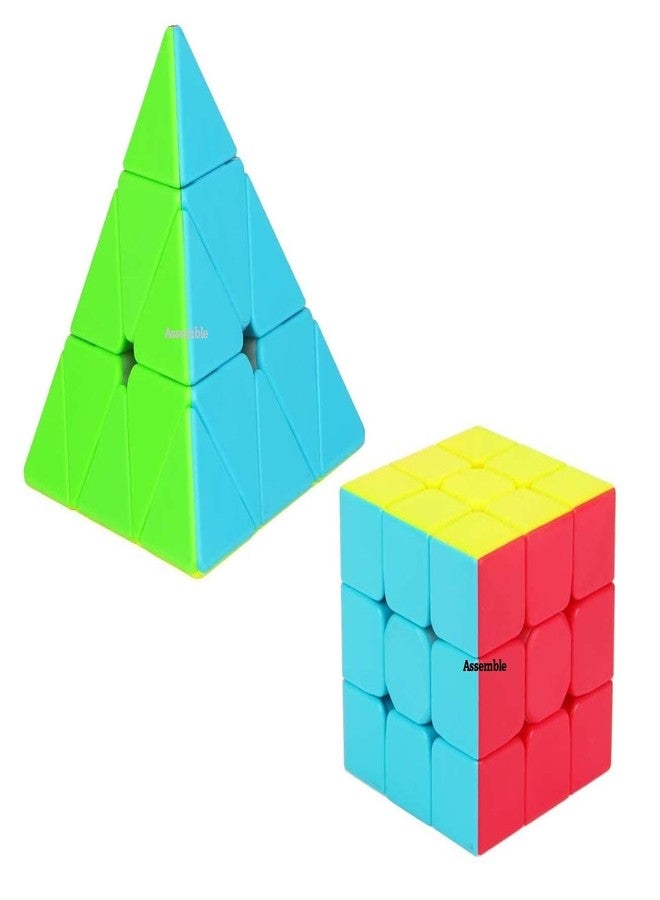 اسمبل قم بتجميع مجموعة مكعبات الأحجية عالية السرعة بدون ملصقات، والتي تتكون من 3x3x3 ومثلث بيرامينكس. - Image 1